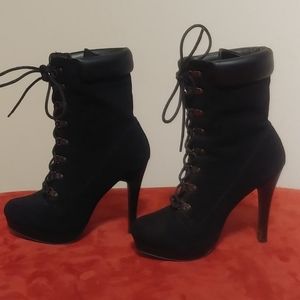 Black suede booties